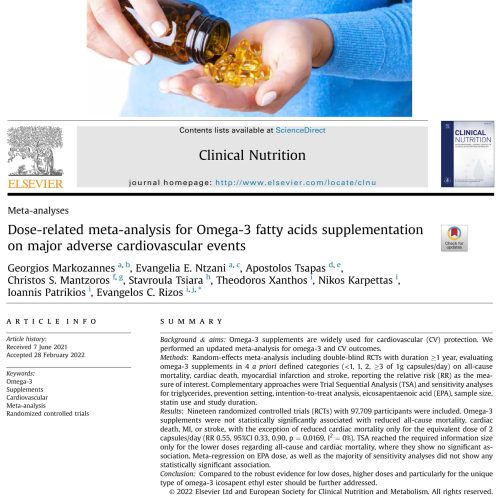 Are nutritional supplements with Omega-3 fatty acids (fish oil) beneficial, after all?